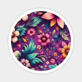 Purple Floral Magnet